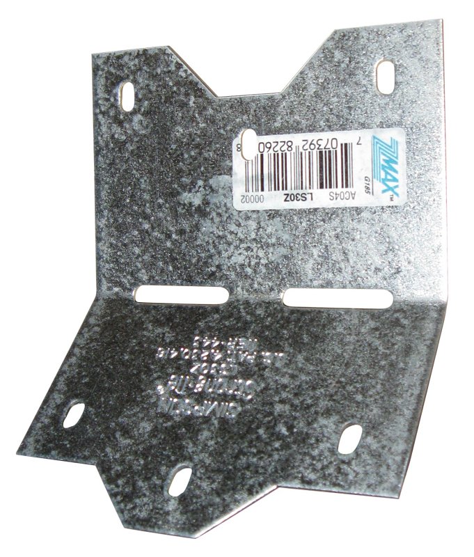 Simpson Strong-Tie LS Series LS30Z Skewable Angle, 3-3/8 in H, Steel, ZMAX, Pack of 100