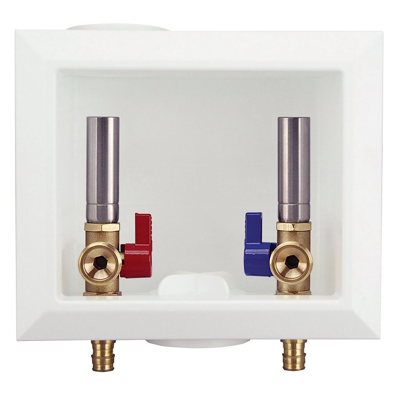 Apollo EPXBOXWMWH Washing Machine Outlet Box with Water Hammer Arrestors, 1/2 x 3/4 in Connection, PEX-A, Brass