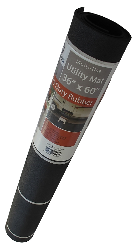 Red Barn 3001135 Rolled Utility Mat, 36 in L, 60 in W, Rubber Cover, Black