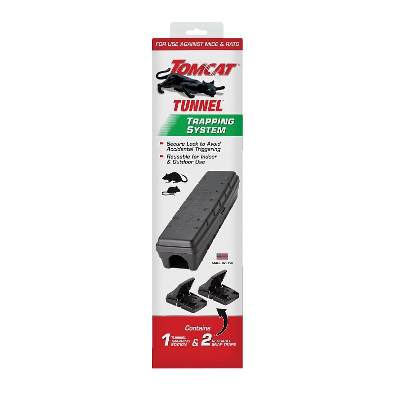 Tomcat 3610205 Tunnel Trap System, 4 in L, 4.85 in W, 18 in H, Key Cap, Lock-In Insert Locking
