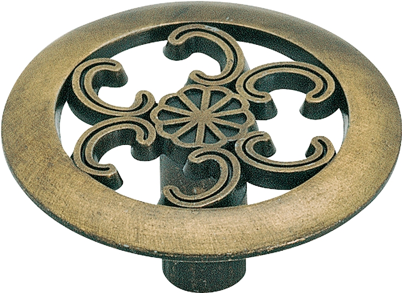Amerock Everyday Heritage Series 890ABS Cabinet Knob, 3/4 in Projection, Zinc, Antique Brass