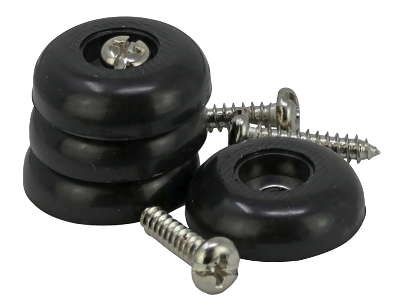 Shepherd Hardware SURFACE GRIP Series 9644 Surface-Grip Screw-On Non-Slip Furniture Pad, PVC, Black, 1 in Dia Dimensions
