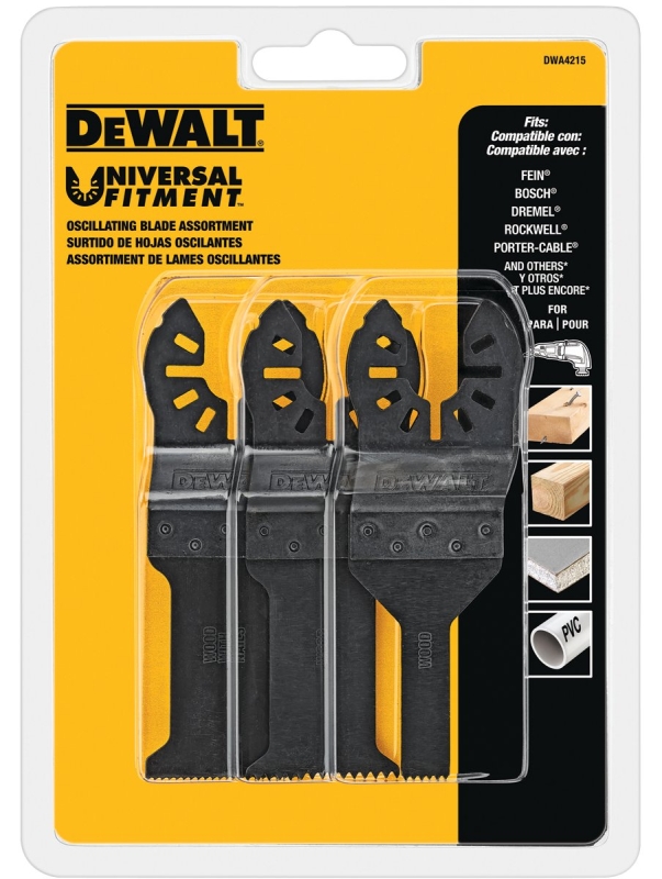 DEWALT DWA4206BM-3 General-Purpose Oscillating Blade Combo, 1-1/4 in, Titanium