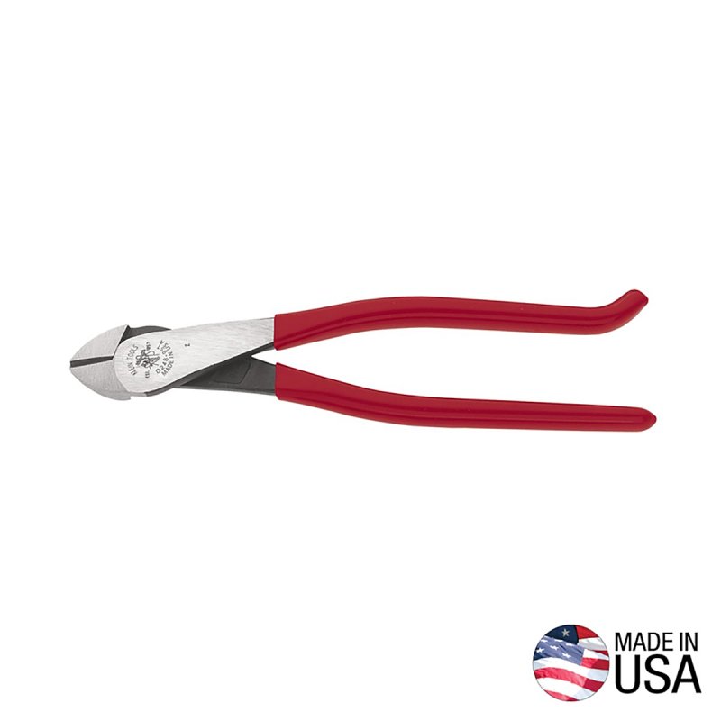 Klein Tools D248-9ST Diagonal Cutting Plier, 8 in OAL, 1 in Jaw Opening, Red Handle, Pistol Grip Handle, 1.188 in W Jaw