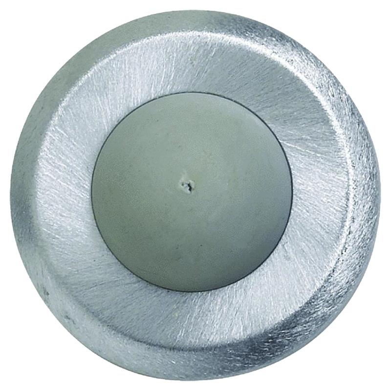 Tell Manufacturing DT100085 Stop and Bumper, 2-1/2 in Dia Base, 1 in Projection, Iron, Satin Chrome