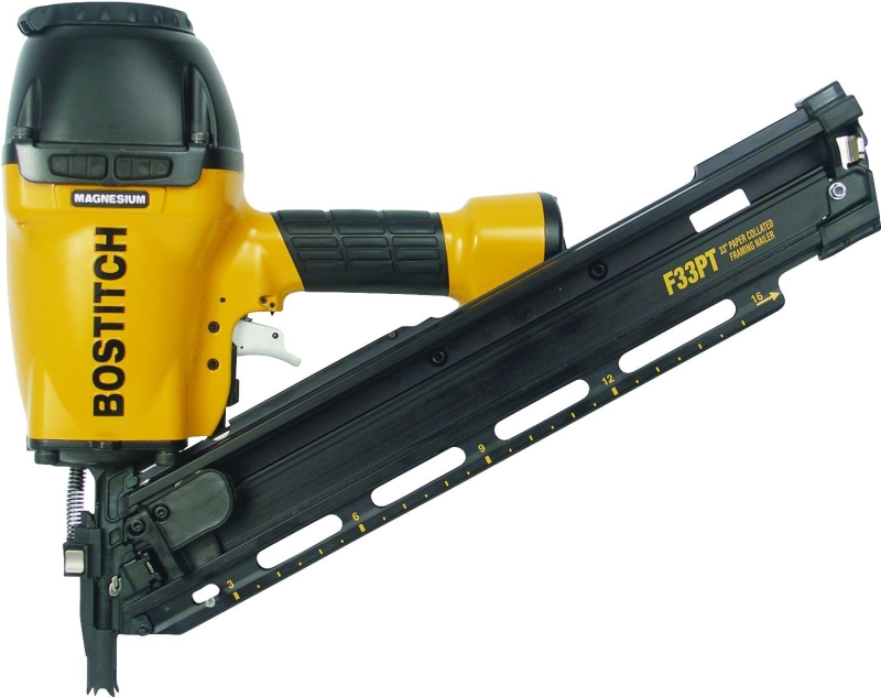 Bostitch F33PT Framing Nailer, 80 Magazine, 30 deg Collation, Paper Collation, 2 to 3-1/2 in L Fastener, 0.075 cfm Air