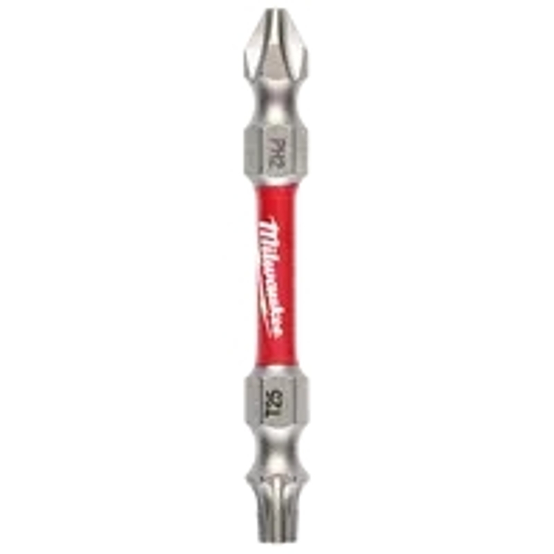 Milwaukee SHOCKWAVE 48-32-4312 Impact-Duty Power Bit, #2, #25 Drive, Phillips, Torx Drive, 1/4 in Shank, Hex Shank