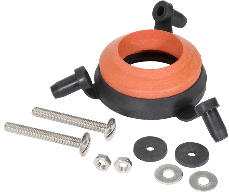 Fluidmaster 2602G-008-T5 Universal Tank-to-Bowl Gasket System, Rubber/Stainless Steel, Black/Red
