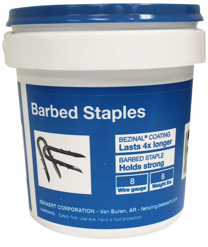 Bekaert 658132/187244 Double Barbed Fence Staple, 1-3/4 in, 8 ga Gauge, Steel