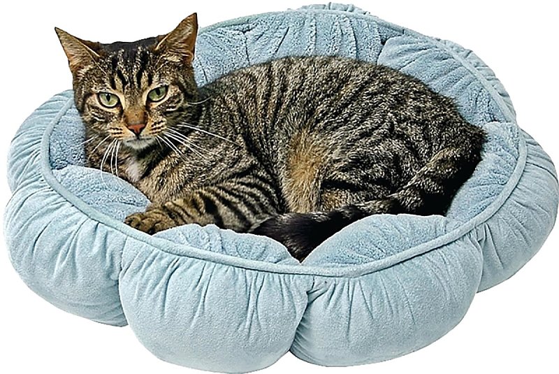 Aspenpet 27459 Pillow Pet Bed, 18 in Dia, 18 in L, 18 in W, Puffy Round Pattern, Polyfiber Fill, Assorted