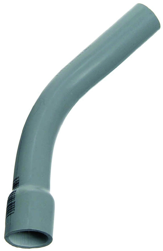 Carlon UA7AHB-CAR Elbow, 1-1/2 in Trade Size, 45 deg Angle, SCH 40 Schedule Rating, PVC, 2 in L Radius, Bell, Gray