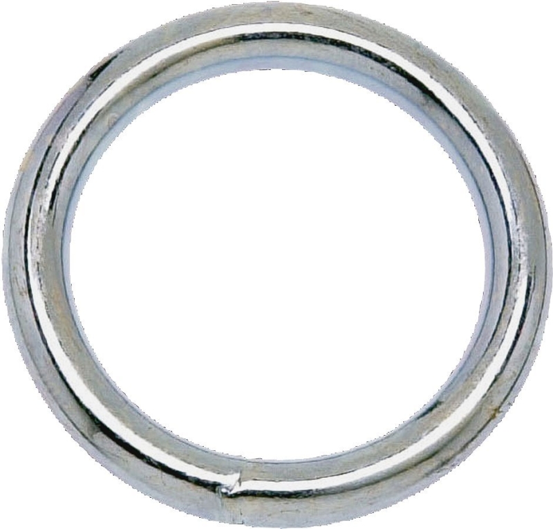 Campbell T7665032 Welded Ring, 200 lb Working Load, 1-1/4 in ID Dia Ring, #7 Chain, 0.18 in Wire, Steel, Nickel-Plated