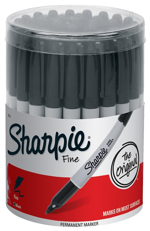 Sharpie 35010 Permanent Marker, Fine Lead/Tip, Black Lead/Tip, Pack of 36