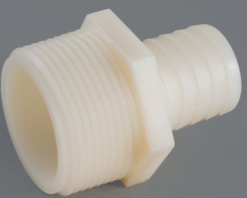 Anderson Metals 53701-1006 Hose Adapter, 5/8 in, Barb, 3/8 in, MIP, 150 psi Pressure, Nylon