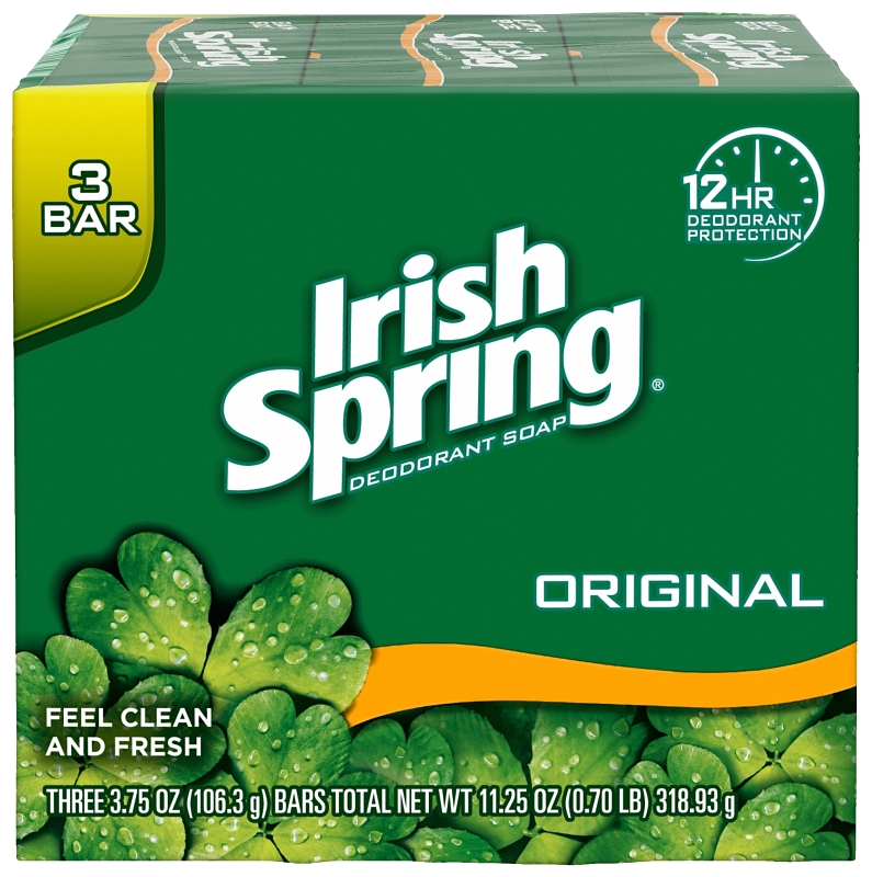 Irish Spring 14177 Soap, Bar, Green, Clean Fresh, 3.75 oz Pack
