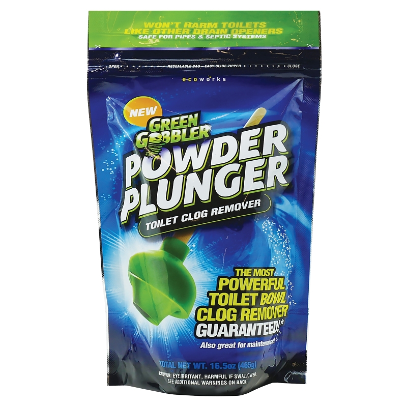 Green Gobbler Power Plumber G0626 Toilet Clog Remover Drain Cleaner, Granular, Off-White/White, 16.5 oz Pouch