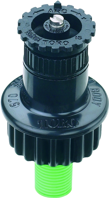 Toro 53731 Shrub Spray Sprinkler, 1/2 in Connection, FNPT, 15 ft, Variable Arc Nozzle, ABS