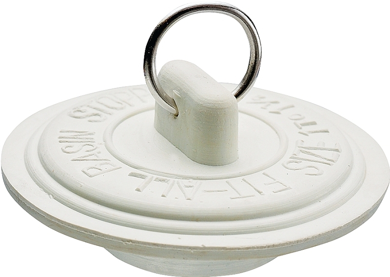 Plumb Pak Duo Fit Series PP22003 Drain Stopper, Rubber, White, For: Sinks with 1 to 1-3/8 in Drain