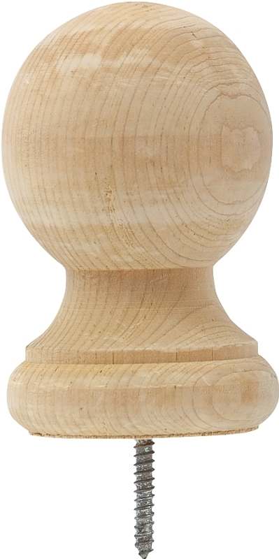 Waddell 110 Post Top, 3-1/4 in Dia, 4-1/4 in H, Large Ball, Wood