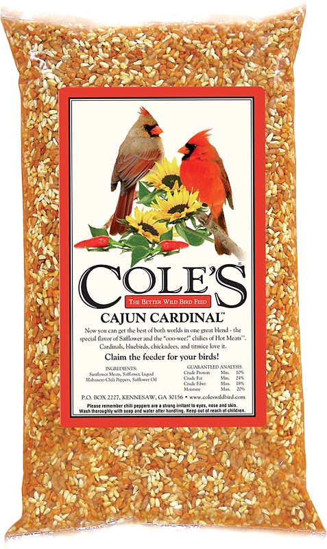 Cole's Cajun Cardinal Blend CB20 Safflower Seed Blended Bird Seed, 20 lb, Cajun Bag, Pack of 2