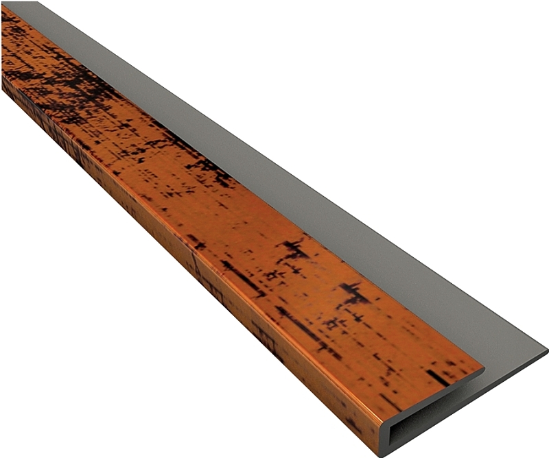 Fasade 92318 Edge J-Trim, 18 in L, Thermoplastic, Moonstone Copper, Moonstone Copper, Pack of 5