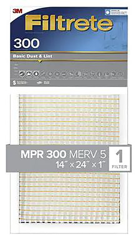 Filtrete 323DC-4 Air Filter, 24 in L, 14 in W, 5 MERV, 300 um MPR, Cardboard Frame, Pack of 4