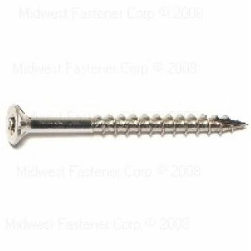 SaberDrive 50218 Deck Screw, #9 Thread, 2 in L, Bugle Head, Star Drive, Stainless Steel, Silver, 124