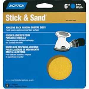 Norton 07660748910 Sanding Disc, 6 in Dia, P80 Grit, Coarse, Aluminum Oxide Abrasive