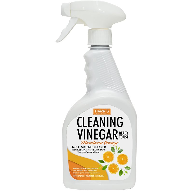 Harris O-32RTU Multi-Surface Cleaner, 32 fl-oz Spray Bottle, Liquid, Vinegar Mandarin Orange, Clear