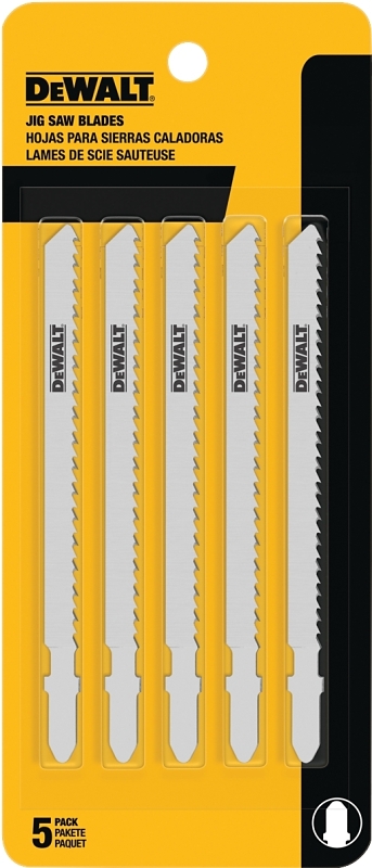 DEWALT DW3753-5 Jig Saw Blade, 1/4 in W, 4 in L, 6 TPI, Cobalt Steel Cutting Edge
