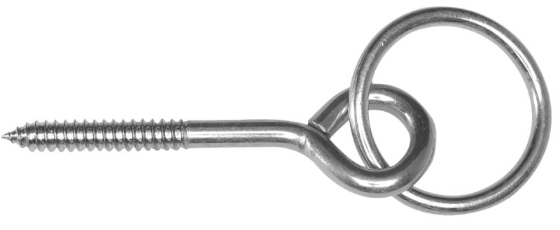 Campbell T7663550 Hitch Ring with Screw Eye Bolt, Steel, Zinc-Plated, Pack of 5