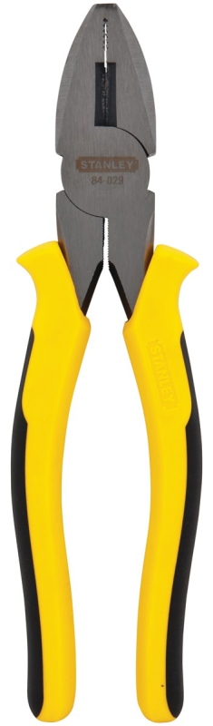 STANLEY 84-029 Lineman's Plier, 8 in OAL, 3/4 in Cutting Capacity, 1-1/4 in Jaw Opening, Black/Yellow Handle