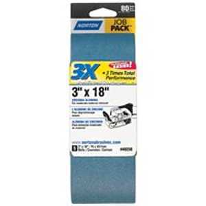 Norton 07660749258 Sanding Belt, 3 in W, 18 in L, 80 Grit, Medium, Zirconia Aluminum Abrasive