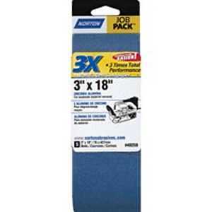 Norton 07660749259 Sanding Belt, 3 in W, 18 in L, 50 Grit, Coarse, Zirconia Aluminum Abrasive
