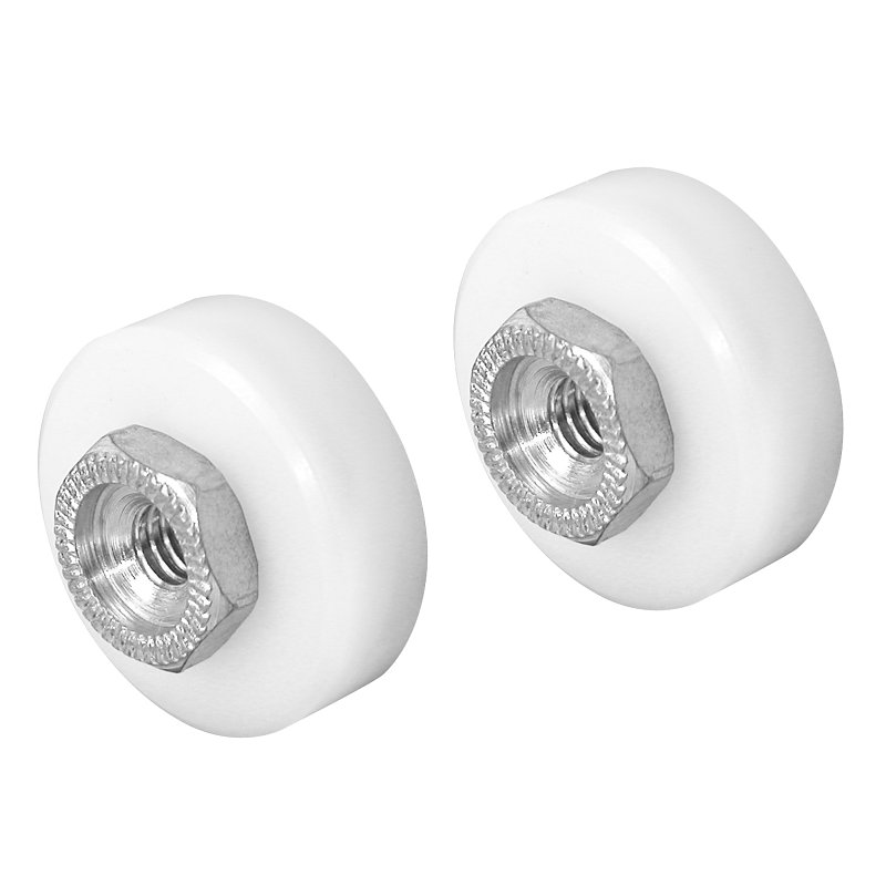 Prime-Line B 629 Door Roller, 1/4 in ID x 3/4 in OD Dia Roller, 1/4 in W Roller, Nylon, White, 2-Roller