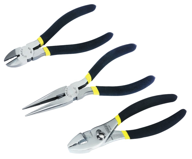 STANLEY 84-114 Plier Set, 3-Piece, Steel, Nickel Chrome