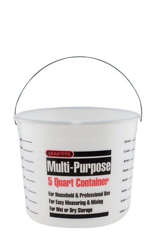 Leaktite-IPL Plastics 1045139-5 Paint Container, 5 qt Capacity, HDPE, Clear, Pack of 24