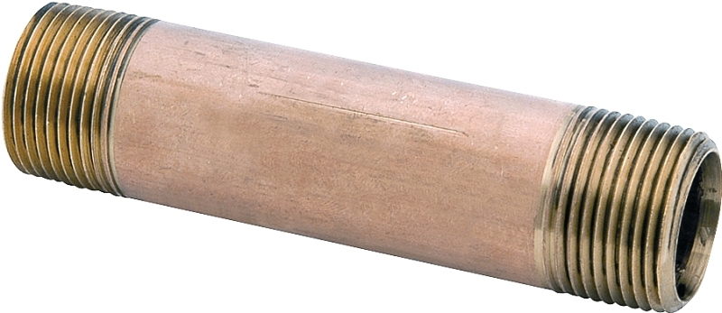 Anderson Metals 38300-0645 Pipe Nipple, 3/8 in, NPT, Brass, 890 psi Pressure, 4-1/2 in L