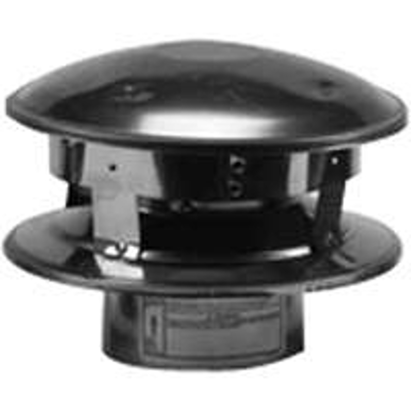 Selkirk 243800 Vertical Termination Pipe Cap, 3 in ID x 8 in OD Dia, Stainless Steel, Galvanized