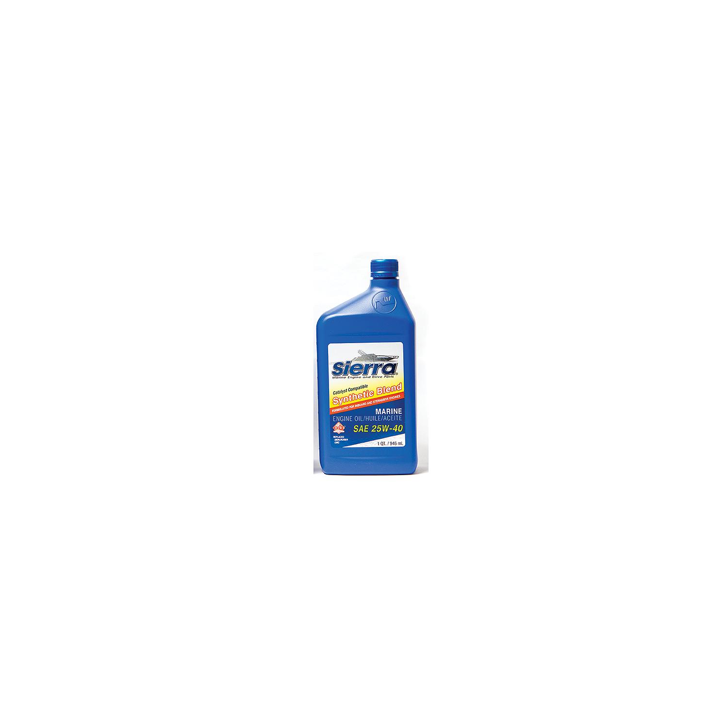 Sierra 9440CAT2 Synthetic Blend 4-Cycle Inboard-Sterndrive Engine Oil, 25W-40 FC-W, Qt., Pack of 12