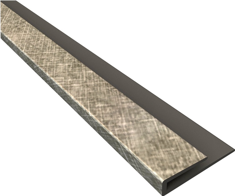 Fasade 92321 Edge J-Trim, 18 in L, 3/4 in W, Cross Hatch Pattern, Thermoplastic, Silver, Pack of 5