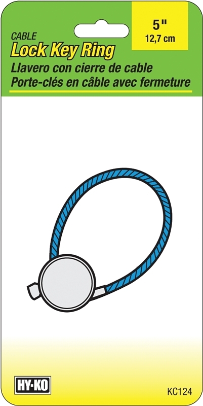2GO KC124 Cable Lock Key Ring, Vinyl-Coated