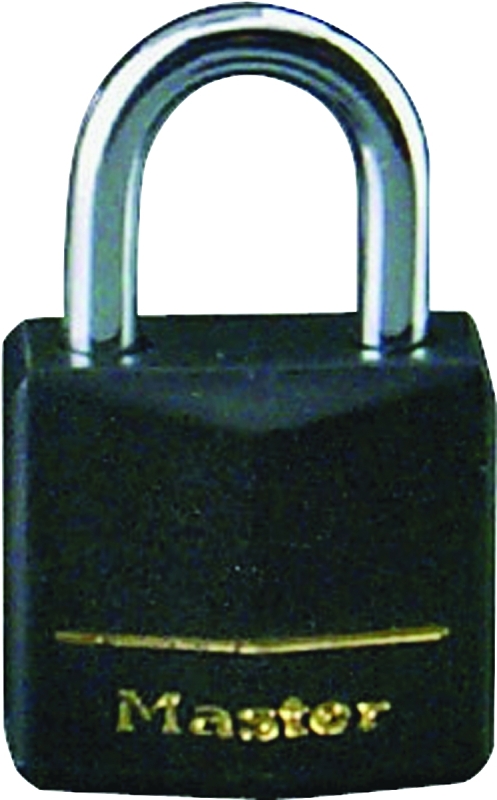 Master Lock 131Q Padlock, Keyed Alike Key, 3/16 in Dia Shackle, 5/8 in H Shackle, Steel Shackle, Brass Body
