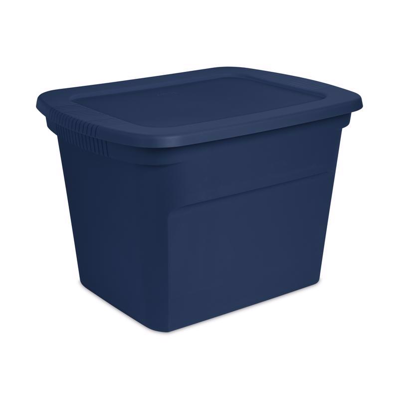 Sterilite 18 gal Blue Storage Tote 16.125 in. H X 18.375 in. W X 23.5 in. D Stackable, Pack of 8
