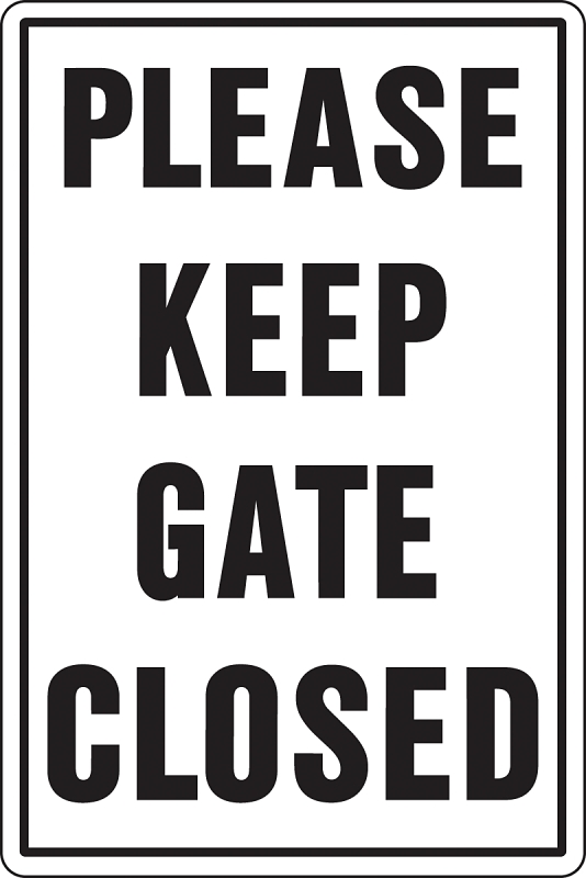Hy-Ko A20523 Rural and Urban Sign, Rectangular, PLEASE KEEP GATE CLOSED, Black Legend, Aluminum