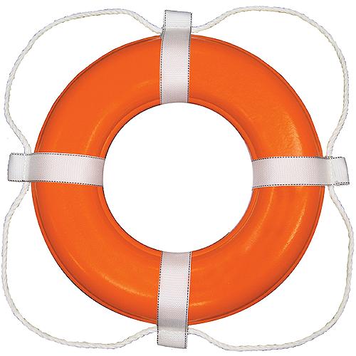 Taylor Vinyl Coated Foam Life Ring, 24â³ Orange w/White Rope