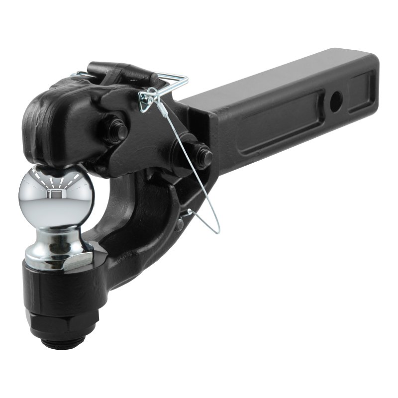 Curt 48007 Ball and Pintle Combination, 2 in, 2 in Dia Eye, 16000 lb Working Load, Steel, Powder-Coated