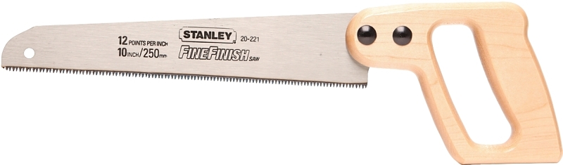 STANLEY 20-221 Handsaw, 10 in L Blade, 11 TPI, Contoured Handle, Wood Handle