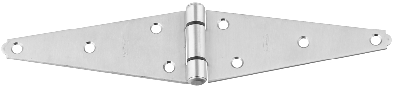 National Hardware N342-485 Strap Hinge, 6 in H Frame Leaf, Stainless Steel, Fixed Pin, Screw Mounting, 60 lb