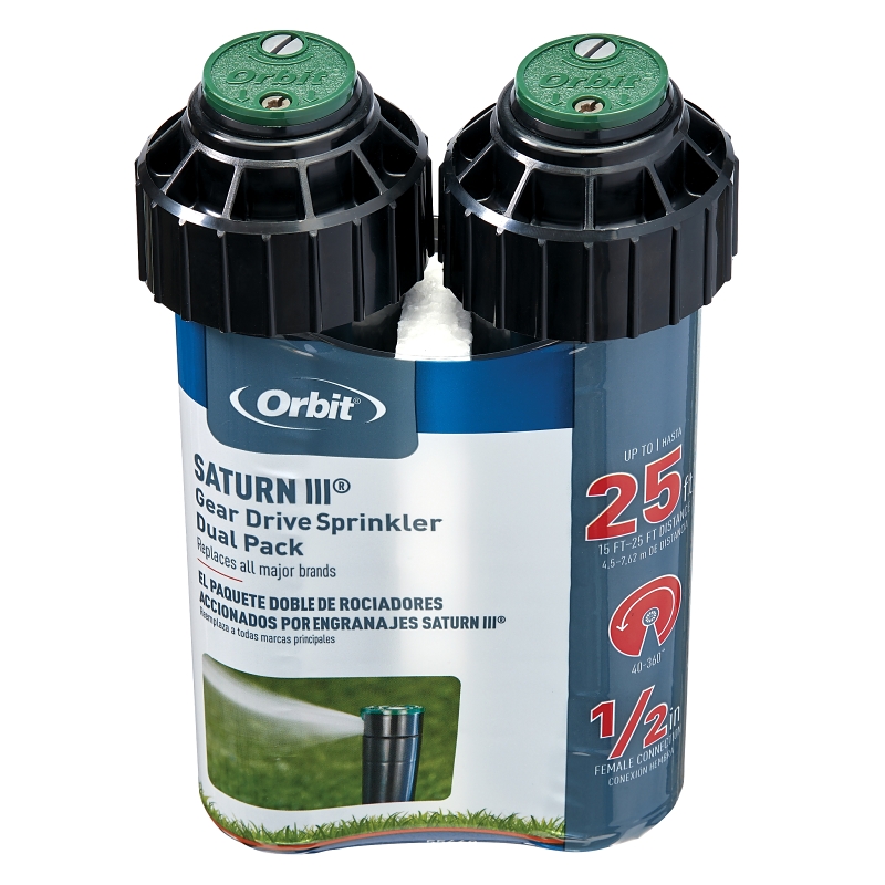 Orbit 55469 Gear Drive Sprinkler, 1/2 in Connection, FNPT, 15 to 30 ft, Plastic